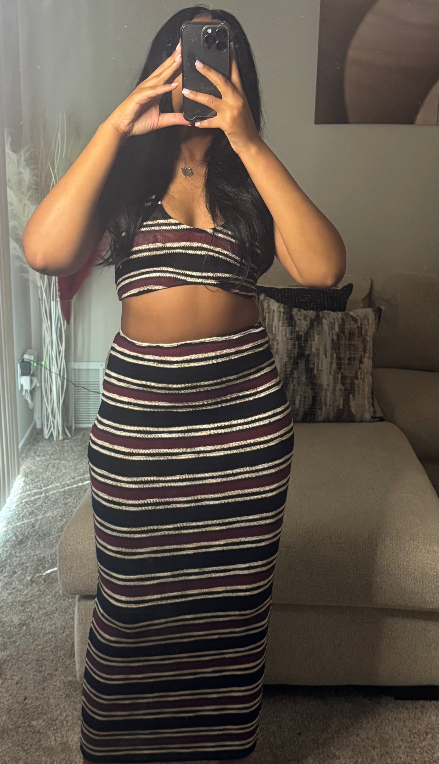 Striped skirt set
